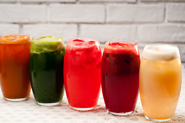 Image showing selection of fruits long drinks