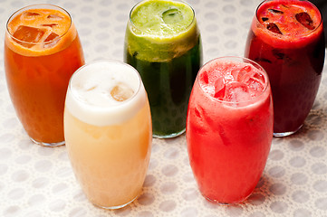 Image showing selection of fruits long drinks