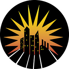 Image showing City skyline silhouette icon