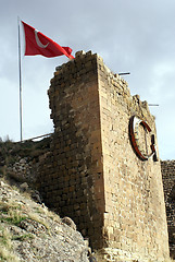 Image showing Tower and turkish flag