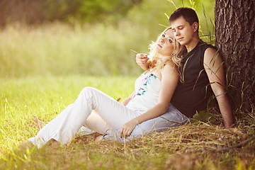 Image showing Young couple in nature