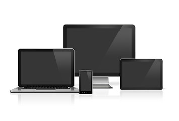 Image showing computer, laptop, mobile phone and digital tablet pc