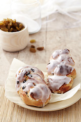 Image showing sweet bread buns with raisins