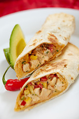 Image showing tortilla wraps with meat and vegetables
