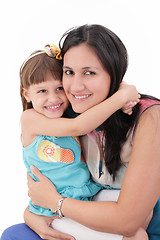 Image showing Mother with daughter isolated on white