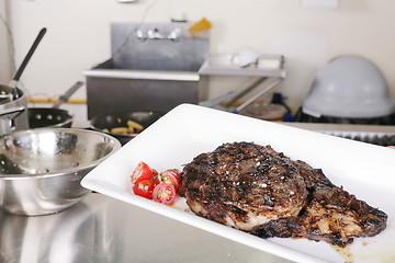 Image showing ribeye prepared and ready to eat 