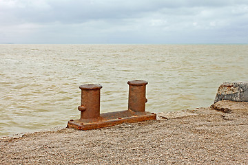 Image showing Mooring rusty bitts