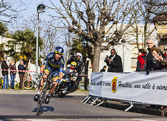 Image showing The Cyclist Sorensen Nicki- Paris Nice 2013 Prologue in Houilles