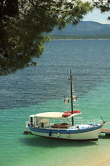 Image showing Boat anchorer on beach