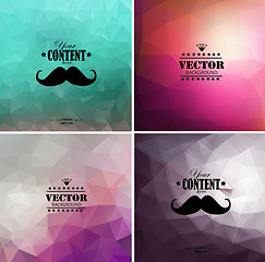 Image showing Set of four colorful abstract geometric background