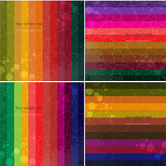 Image showing Set of four Colourful line background.