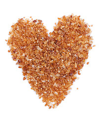 Image showing Brown sugar with a shape of heart