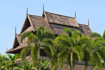 Image showing Thai church carved from palm