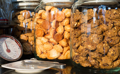 Image showing Fresh cookies in jars