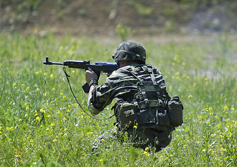 Image showing Soldier in action