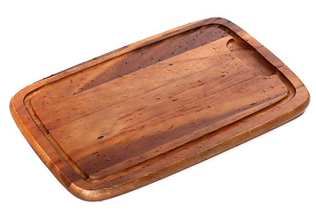 Image showing Wooden kitchen board with water drops