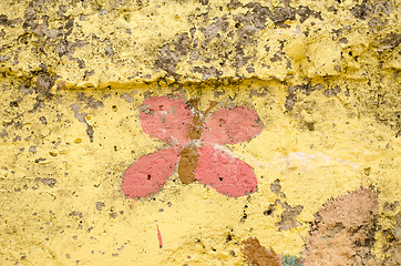 Image showing masonry wall colorful paint butterfly background 