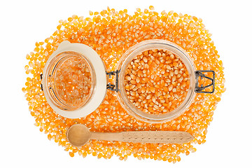 Image showing Corn seed in jar