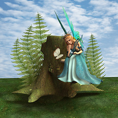 Image showing Fairy and Butterfly