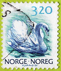 Image showing Swan Norwegian Stamp