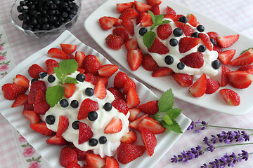 Image showing Dessert with strawberries