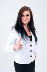 Image showing Attractive woman with thumb up