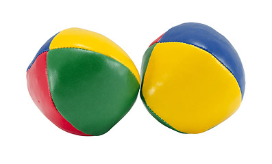 Image showing colorful juggle balls isolated on white background 