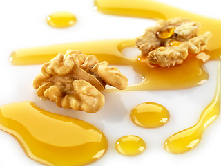 Image showing walnuts and maple syrup