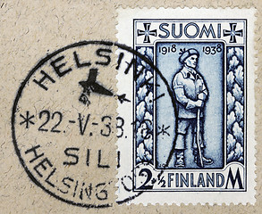 Image showing Finnish Soldier Stamp