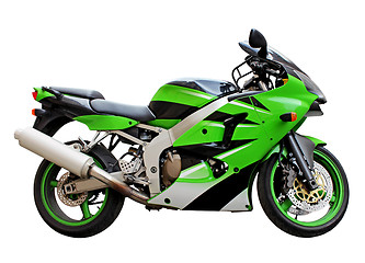 Image showing Green Motorcycle