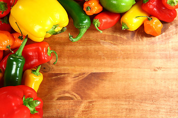 Image showing Border of Healthy Various Peppers