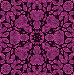 Image showing Abstract pink pattern on black