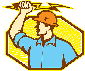 Image showing Electrician Wielding Lightning Bolt