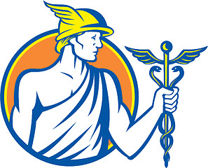 Image showing Mercury Holding Caduceus Staff