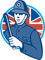 Image showing British Bobby Policeman Truncheon Flag