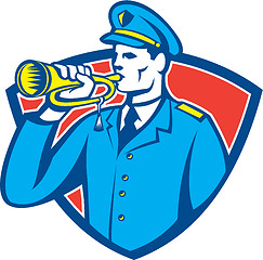 Image showing Soldier Blowing Bugle Crest