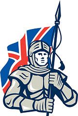 Image showing Knight British Flag Retro