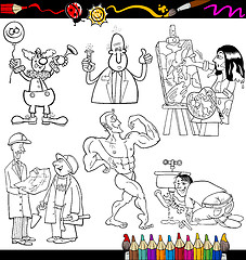 Image showing people occupations coloring page