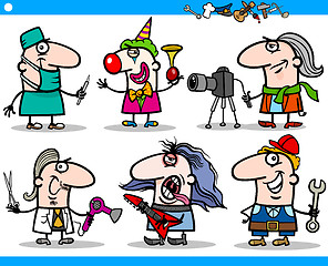Image showing cartoon people occupations characters set