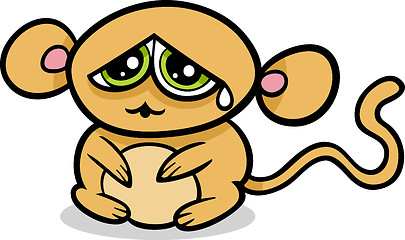 Image showing cartoon kawaii sad monkey