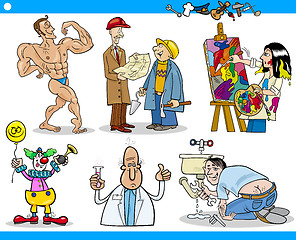 Image showing cartoon people occupations characters set