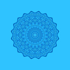 Image showing Blue background with abstract round pattern