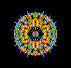 Image showing Abstract radial color shape