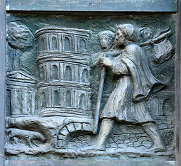 Image showing Detail of the door at the church of St Peter at Montmartre, Paris