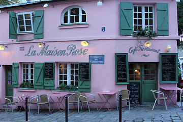 Image showing La Maison Rose restaurant on Montmartre in Paris