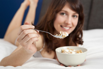 Image showing Breakfast on Bed