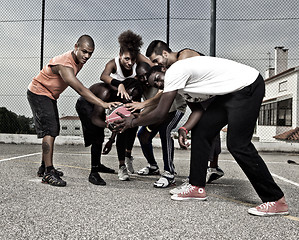 Image showing Street basket team