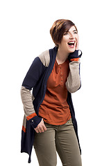 Image showing Happy woman laughing