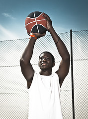 Image showing Playing basketball