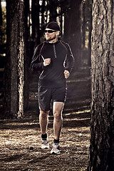 Image showing Runing in the forest